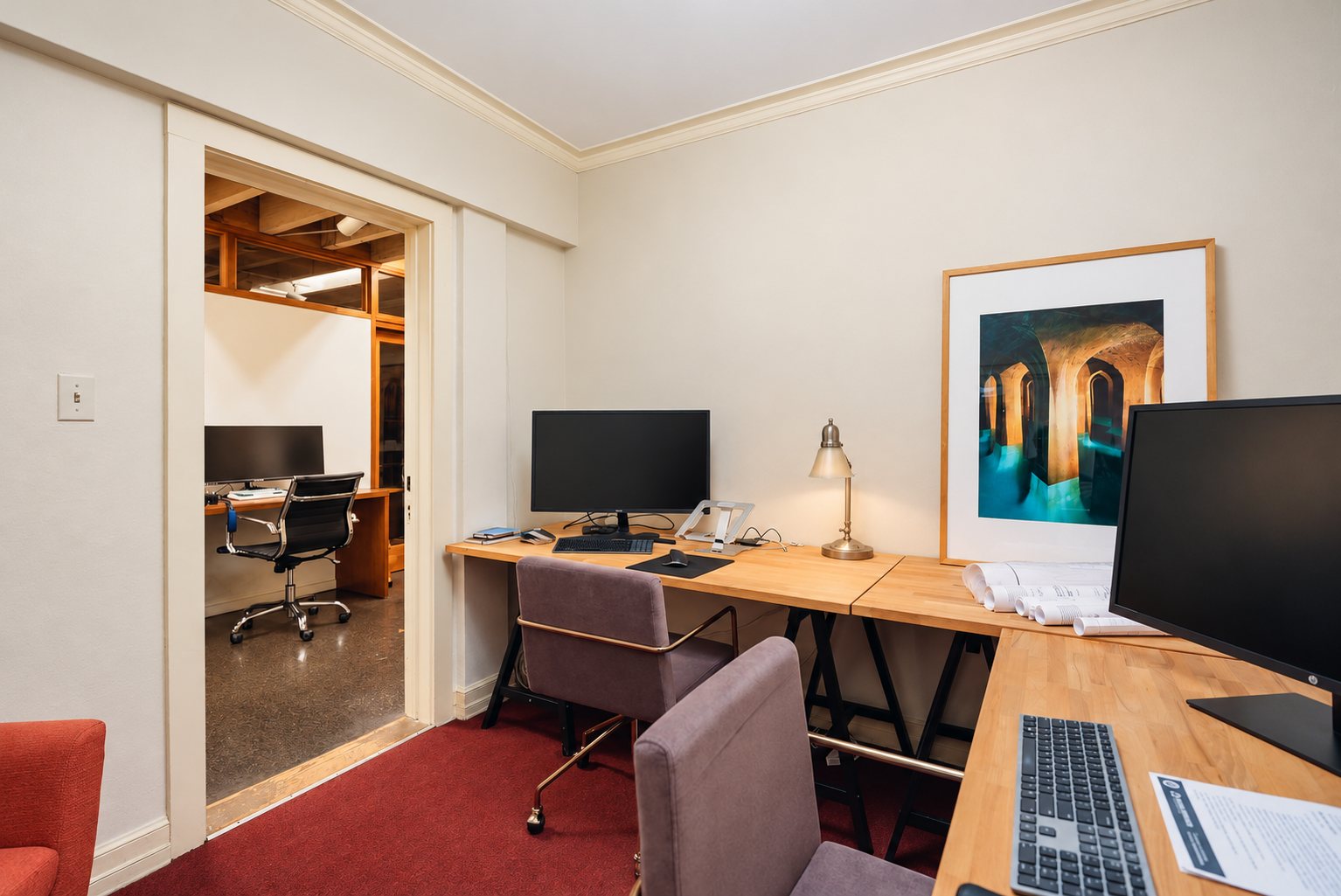 The office seen from the doorway